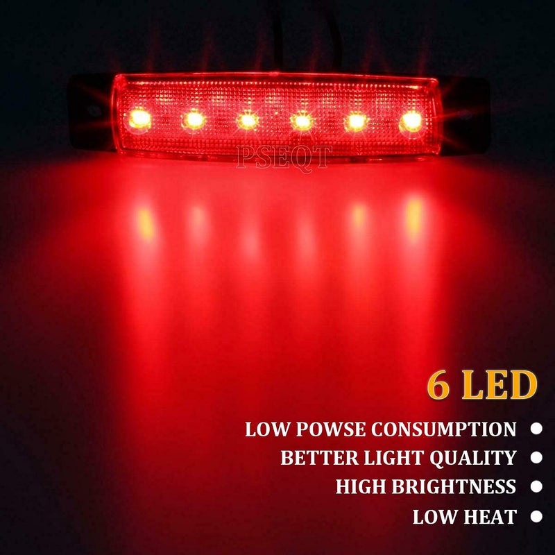PSEQT 10 Pcs LED Rock Strip Lights Car Underglow Wheel Fender Well Lighting Kits Waterproof for Golf Cart Wrangler Offroad Truck RV UTV ATV Snowmobile (Red) - Image 3